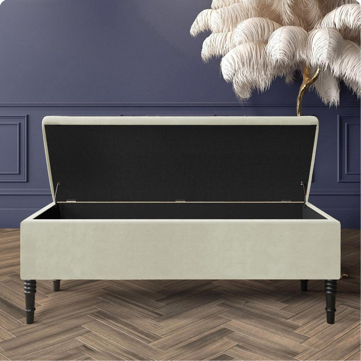 Paris Plain Naples Ottoman Storage Bench