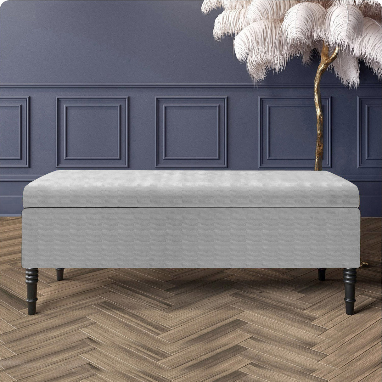 Paris Plain Naples Ottoman Storage Bench