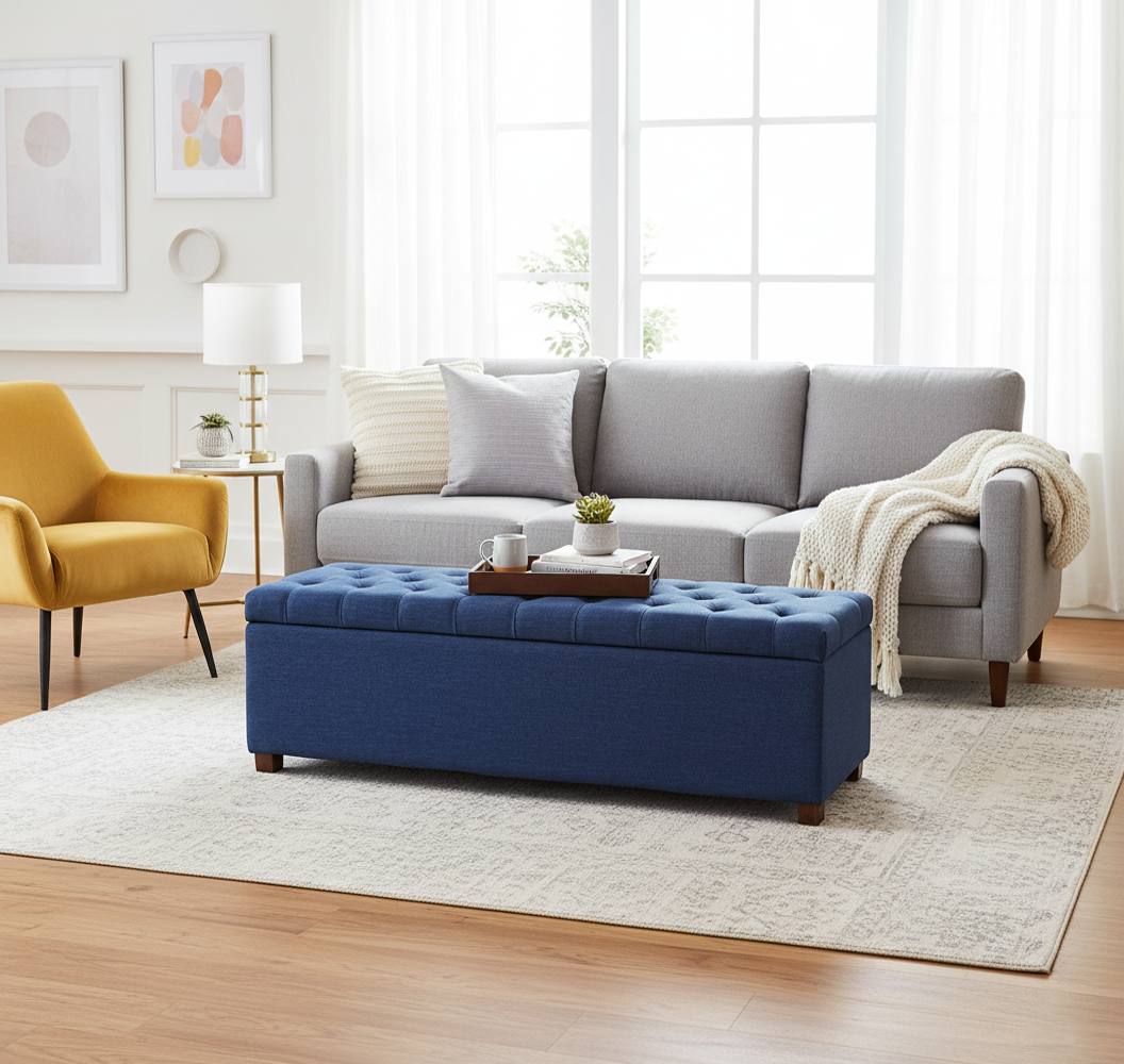 Linoso Ottoman Storage Box with Legs