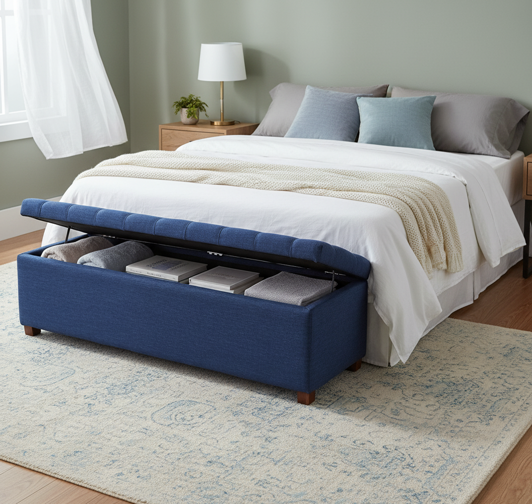 Linoso Chesterfield Ottoman Storage Box with Legs