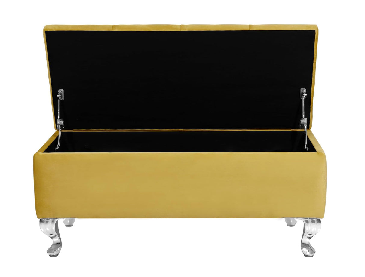 Londona Velvet Storage Bench with Legs