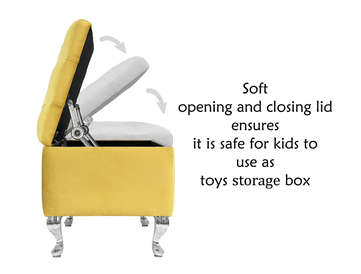 Londona Velvet Storage Bench with Legs