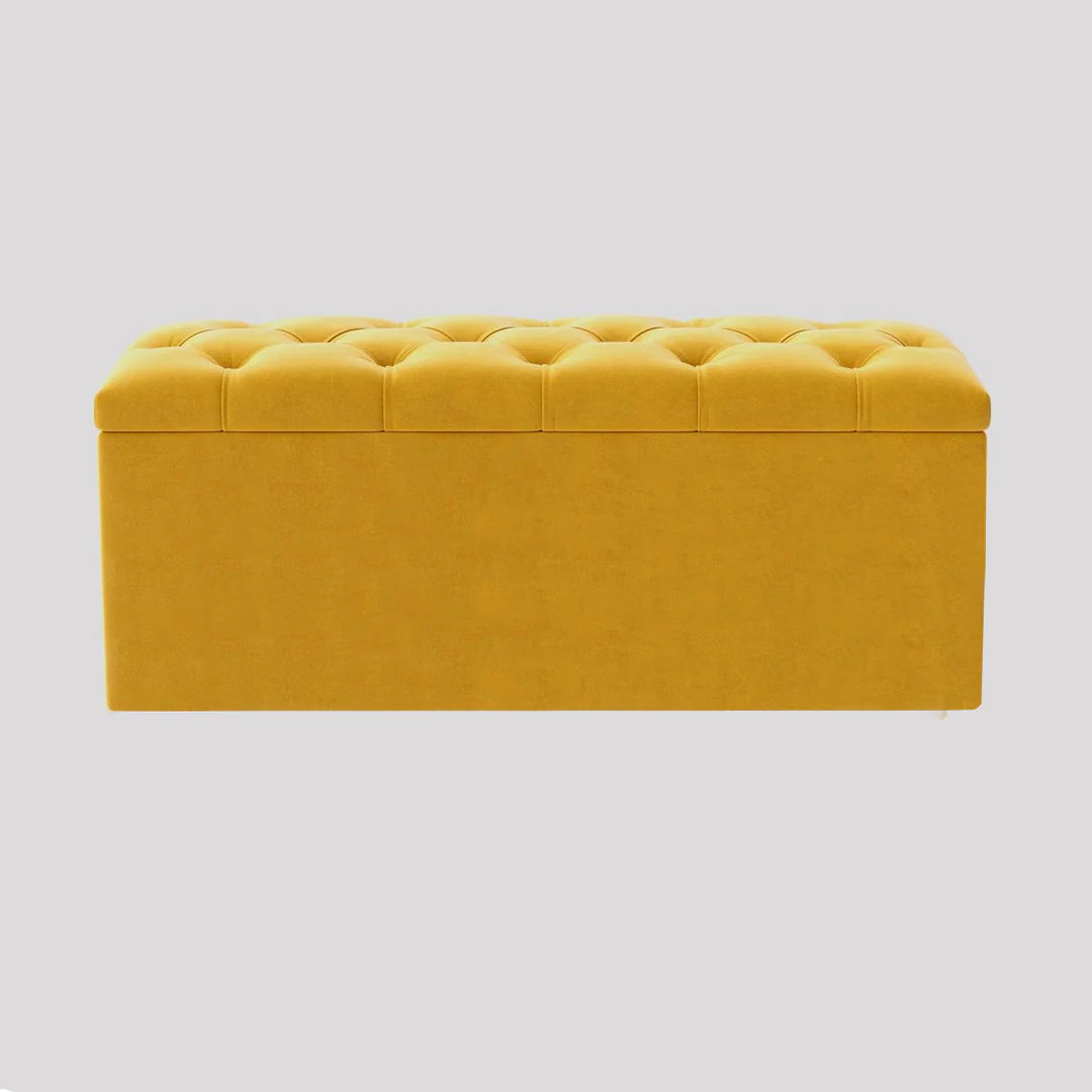 Luna Chesterfield Velvet Storage Ottoman