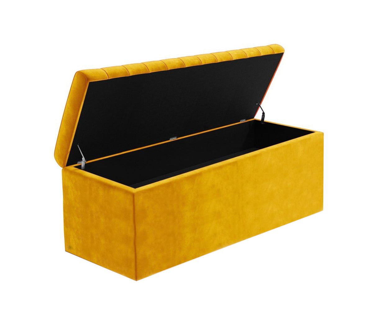 Safar Large Velvet Ottoman Storage Box with Plain Lid