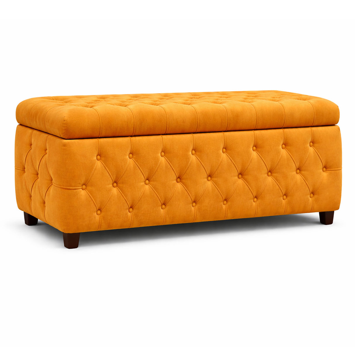 Riga Velvet Upholstered Storage Bench Box