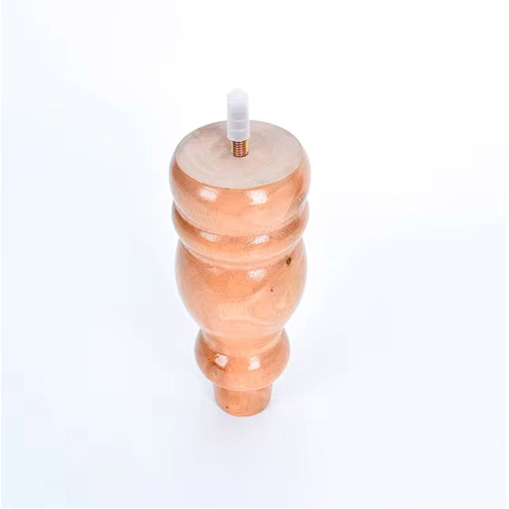 4 x Natural Wooden Legs, Turned Wooden Legs for Furniture, Sofa Legs