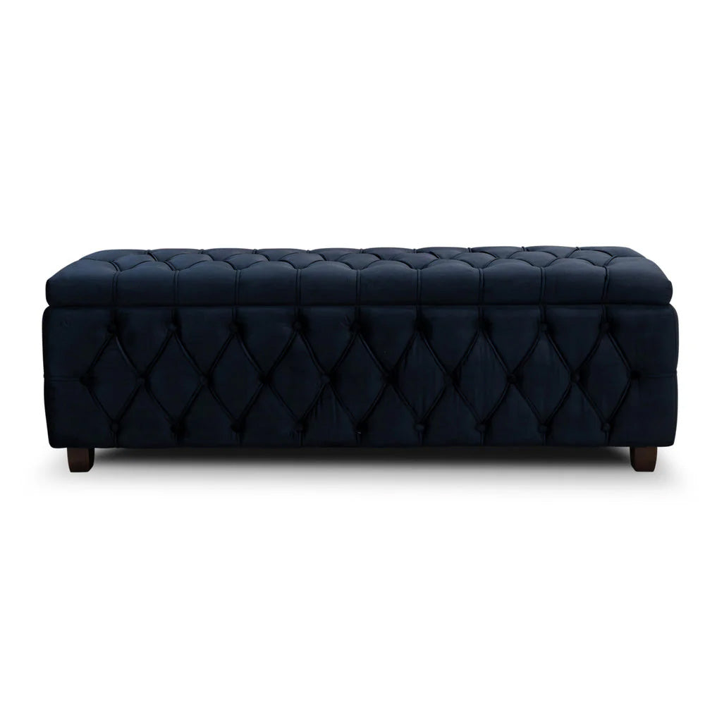 Riga Velvet Upholstered Storage Bench Box