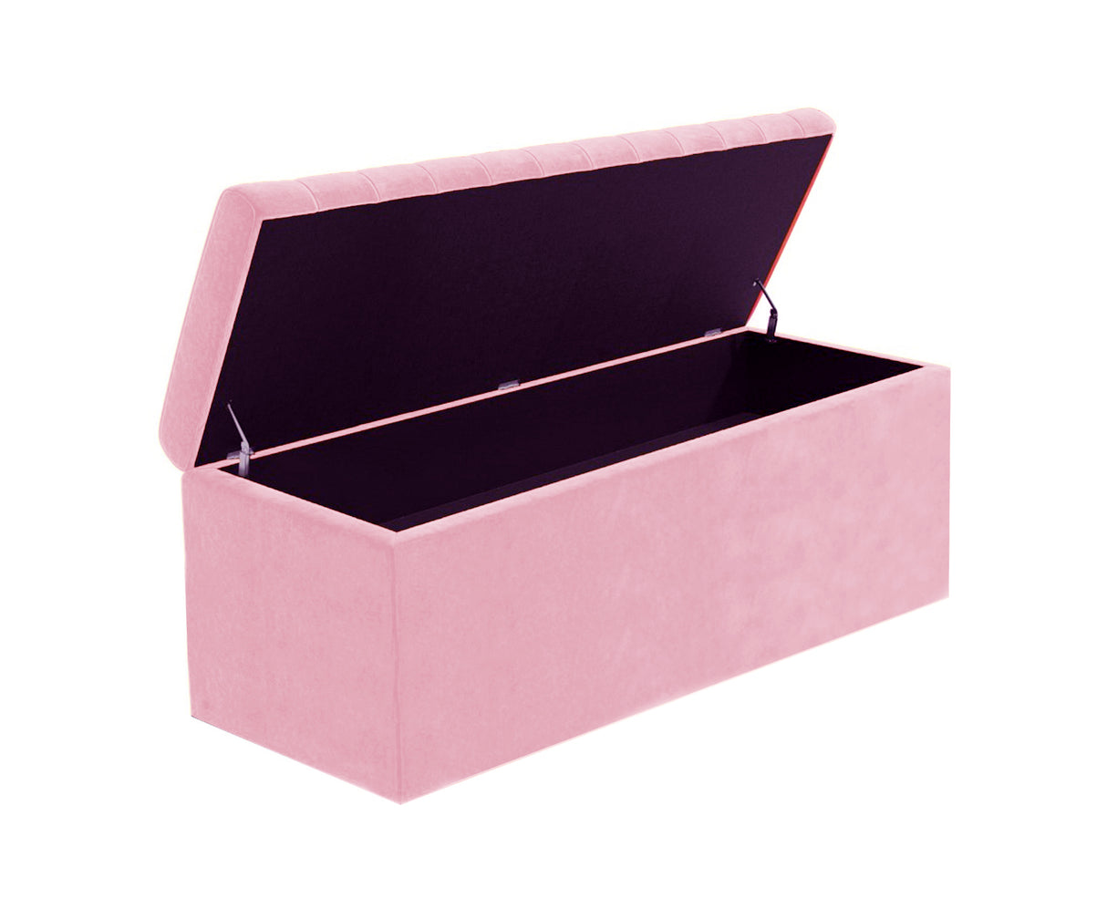 Safar Large Velvet Ottoman Storage Box with Plain Lid