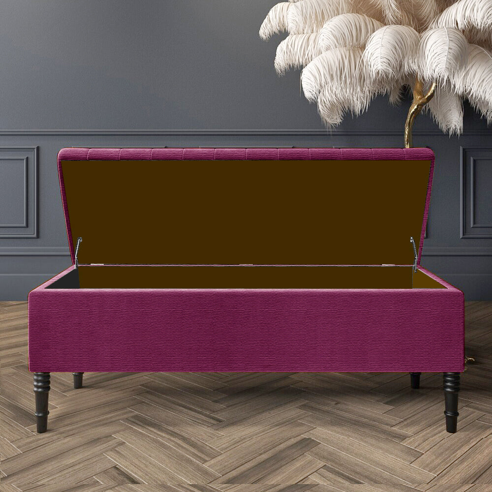 Paris Deep Storage Ottoman Bench in Naples