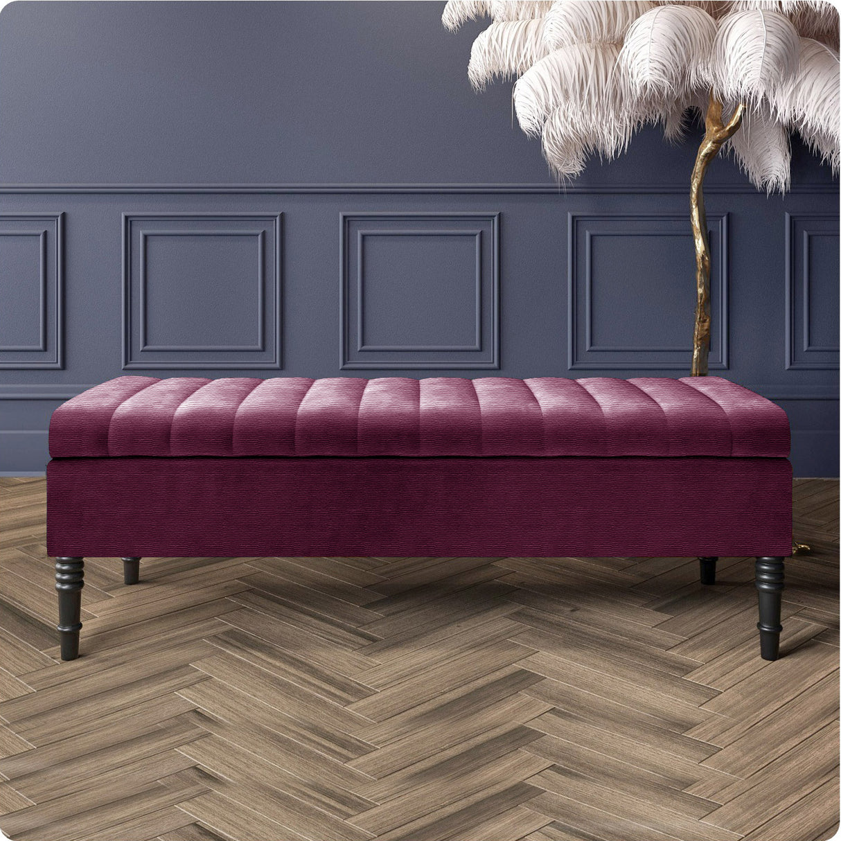 Safar Striped Naples Storage Bench with Legs