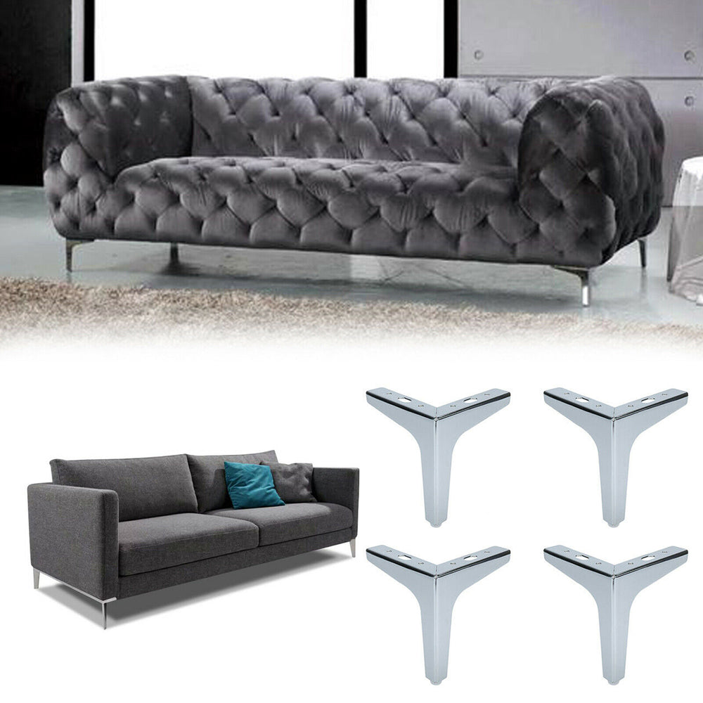 4 x Triangle Legs, Metal Corner Legs for Sofa, Replacement Furniture Feet