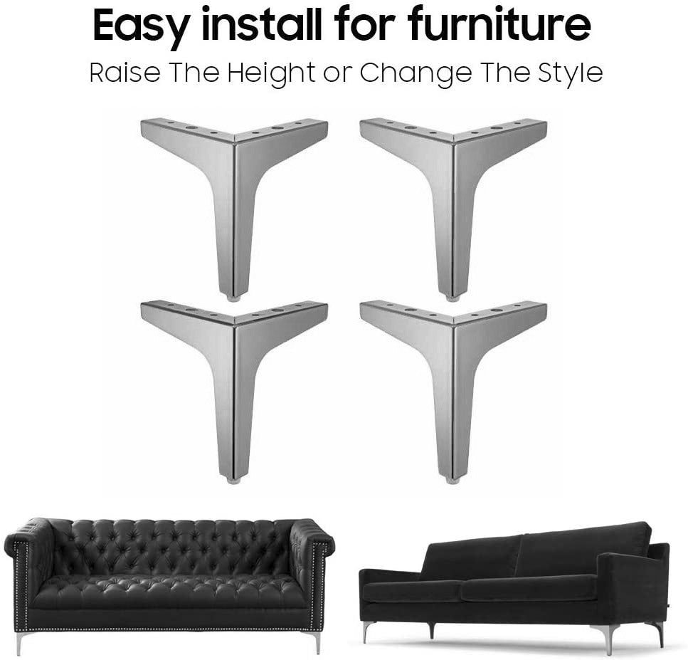 4 x Triangle Legs, Metal Corner Legs for Sofa, Replacement Furniture Feet