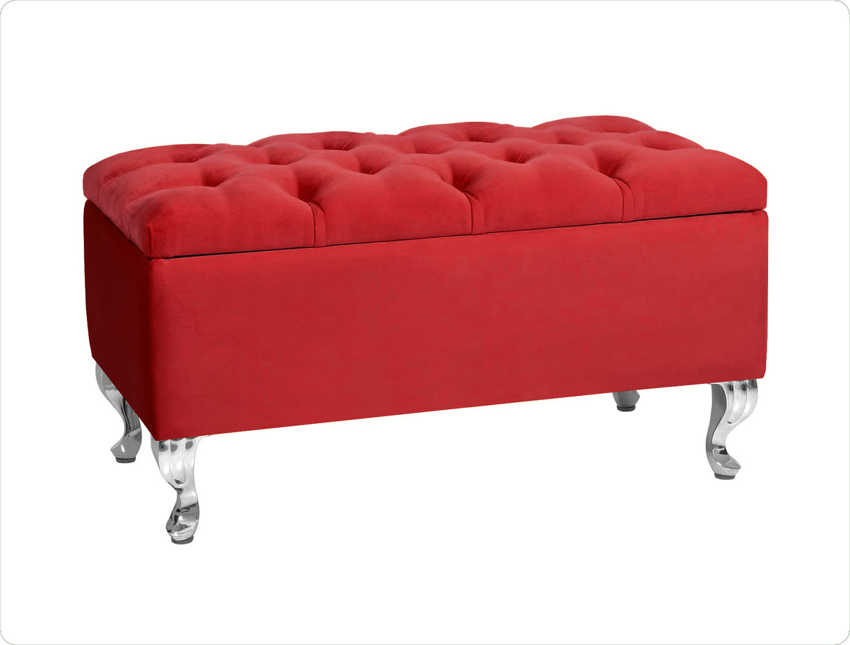 Londona Velvet Storage Bench with Legs