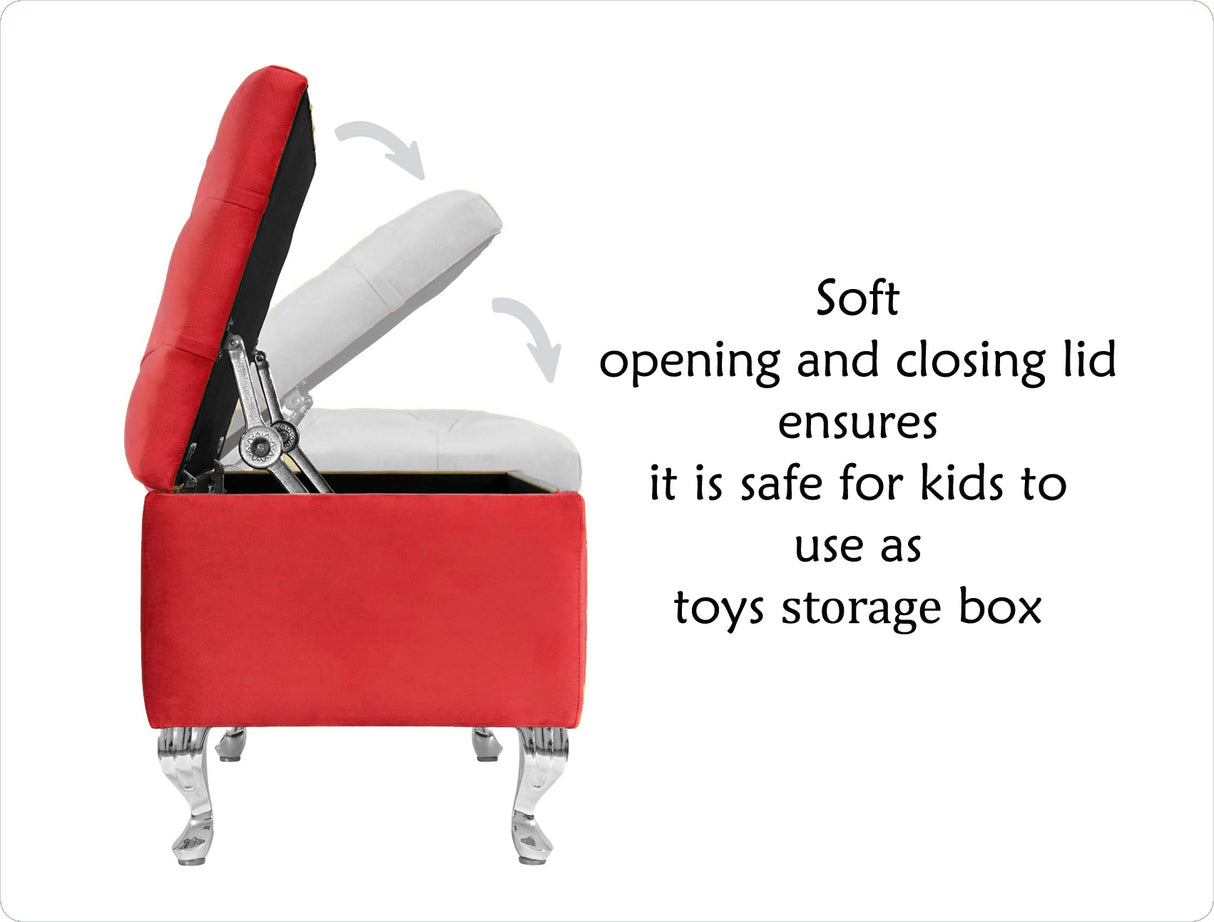 Londona Velvet Storage Bench with Legs