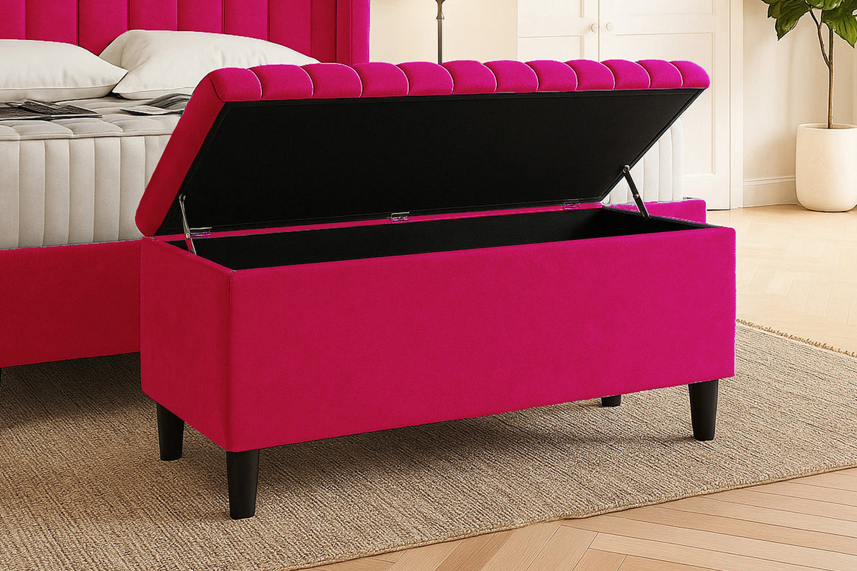 Safari Lined Upholstered Ottoman with Legs