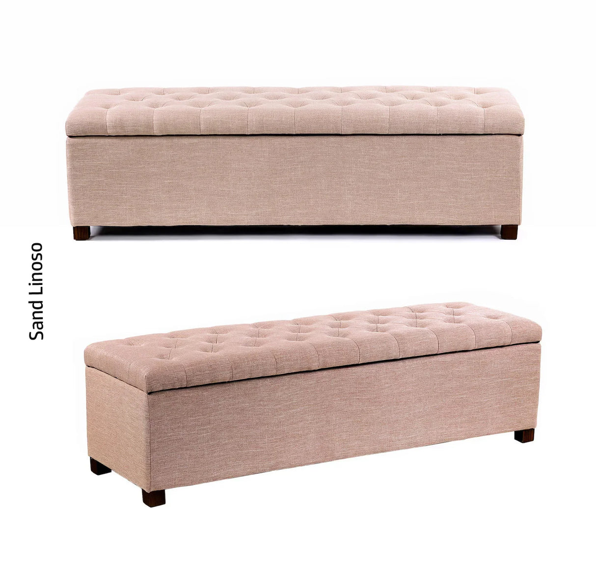 Linoso Chesterfield Ottoman Storage Box with Legs