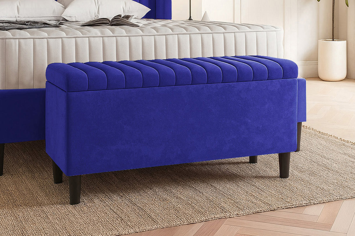 Safari Lined Upholstered Ottoman with Legs