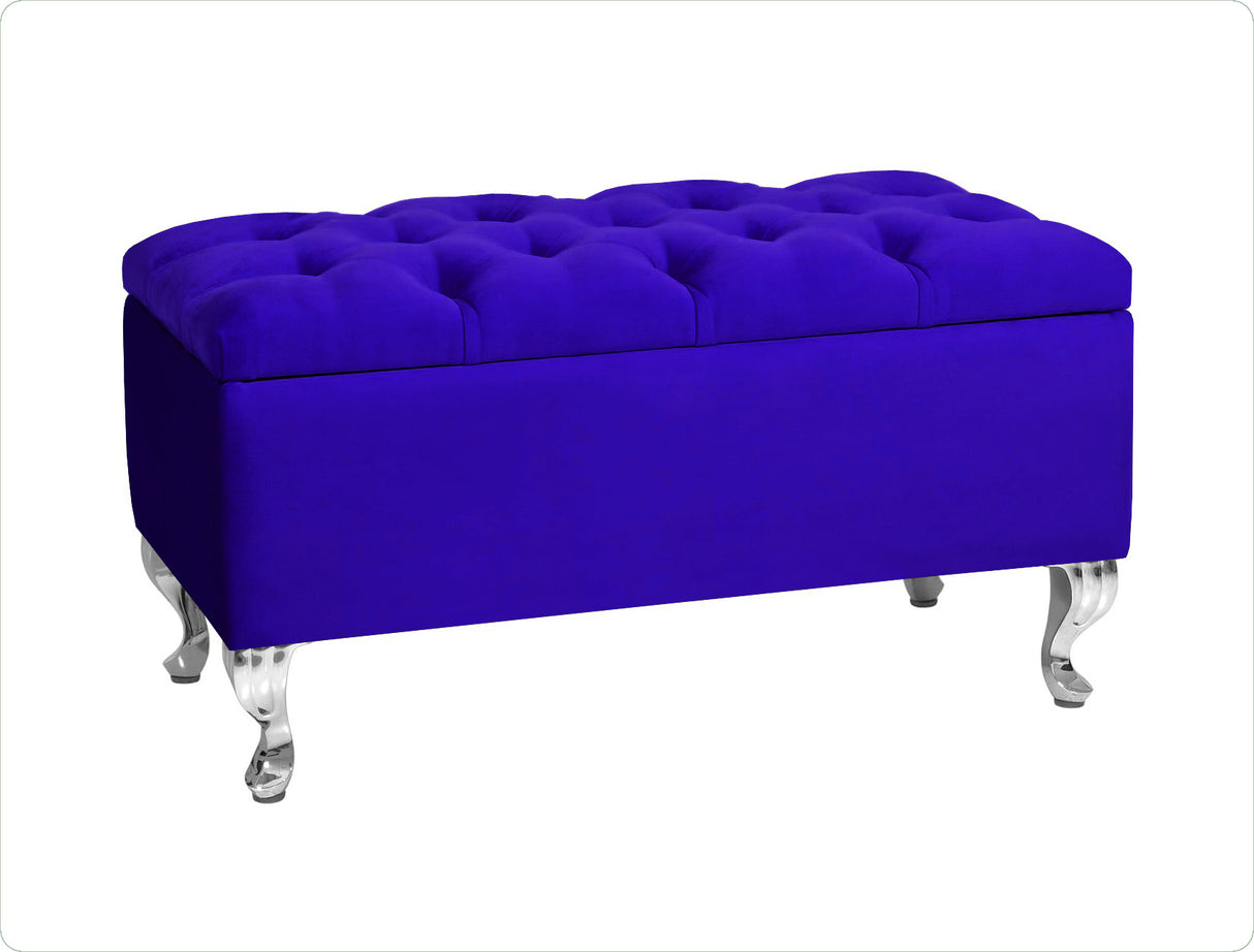 Londona Velvet Storage Bench with Legs