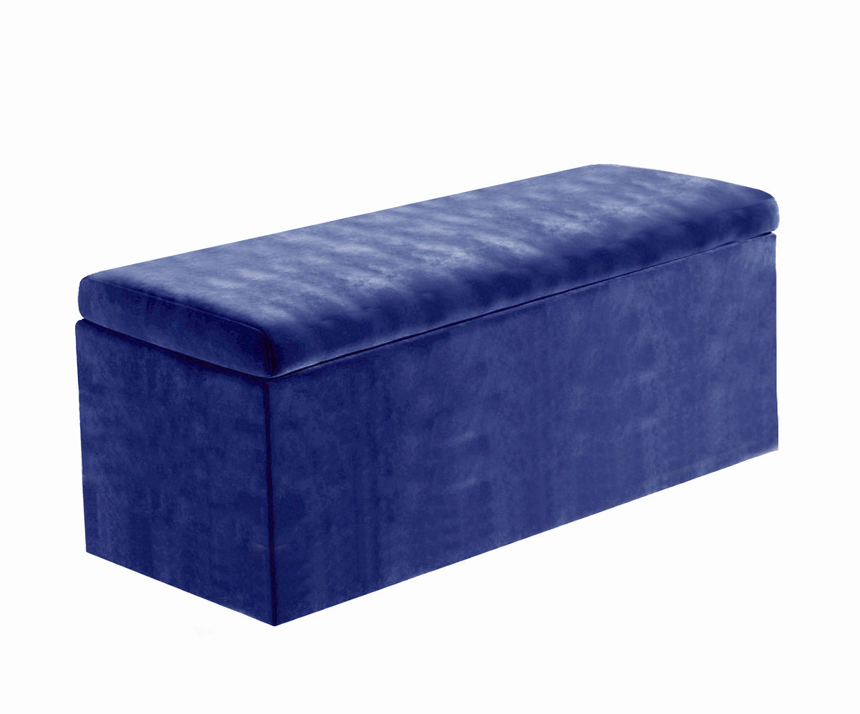 Safar Large Velvet Ottoman Storage Box with Plain Lid