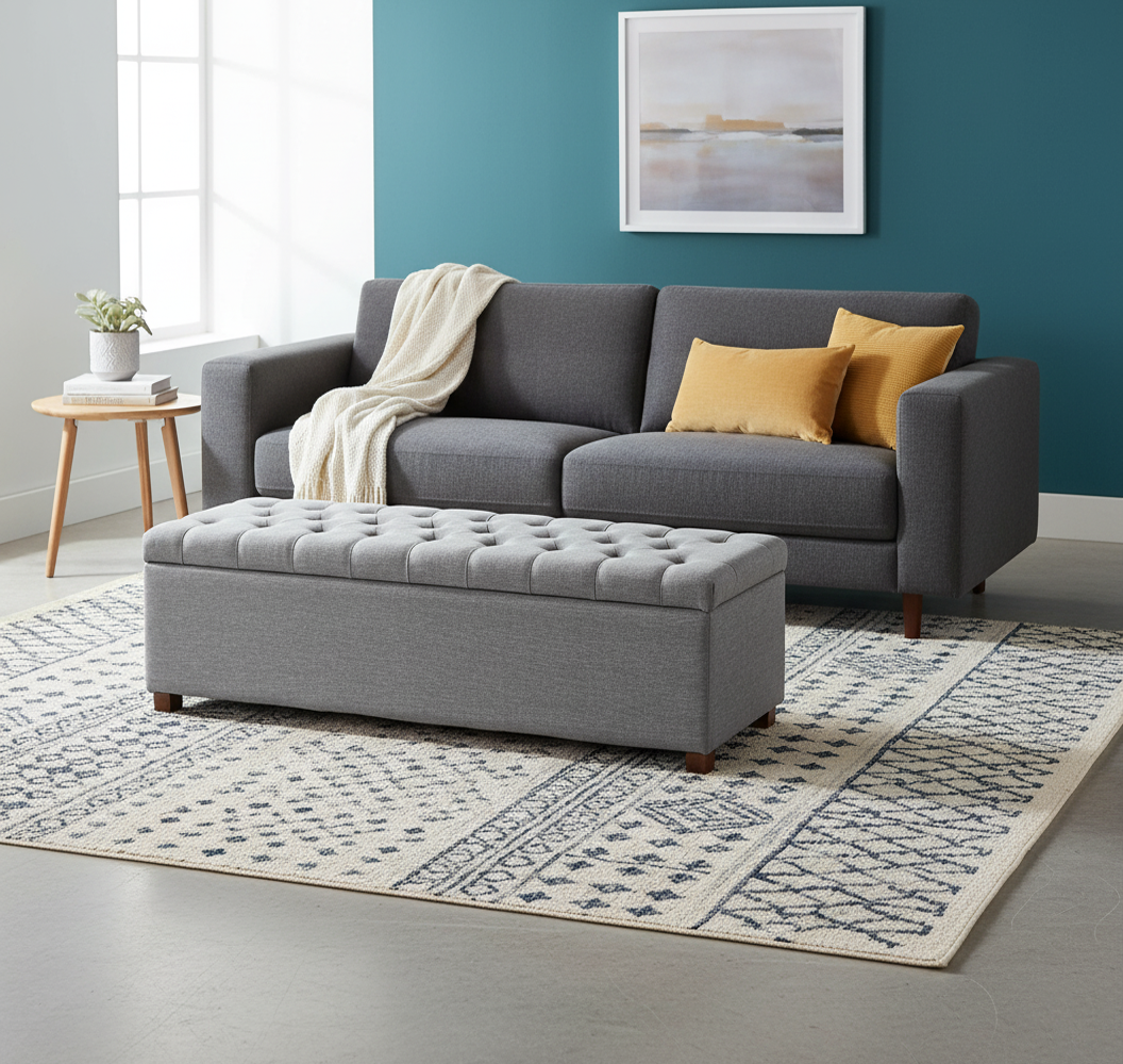 Linoso Ottoman Storage Box with Legs