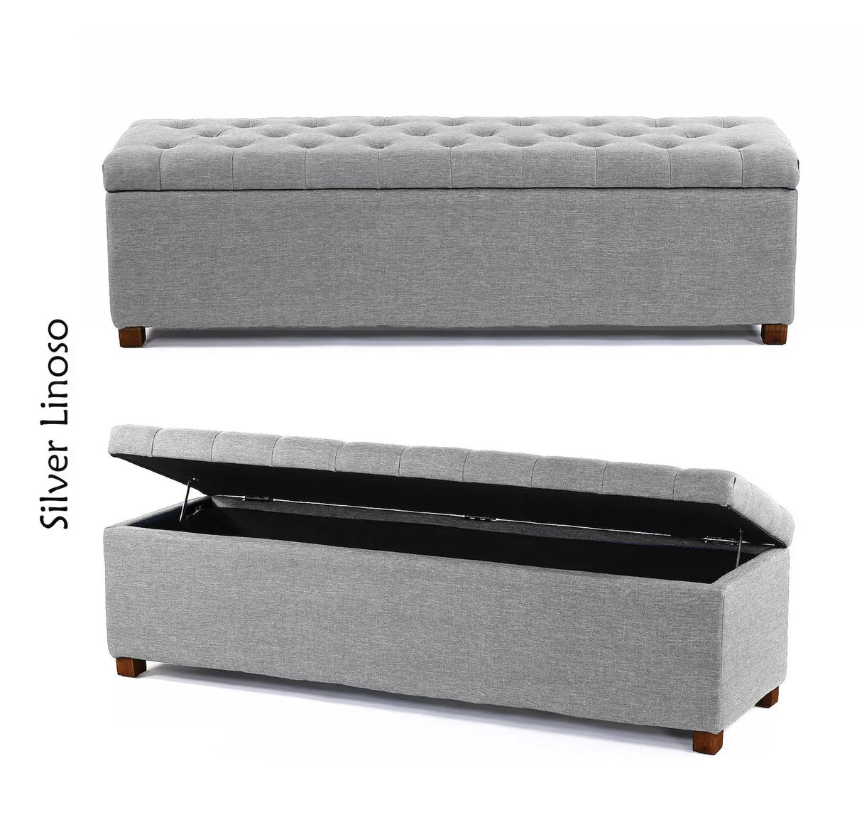 Linoso Chesterfield Ottoman Storage Box with Legs