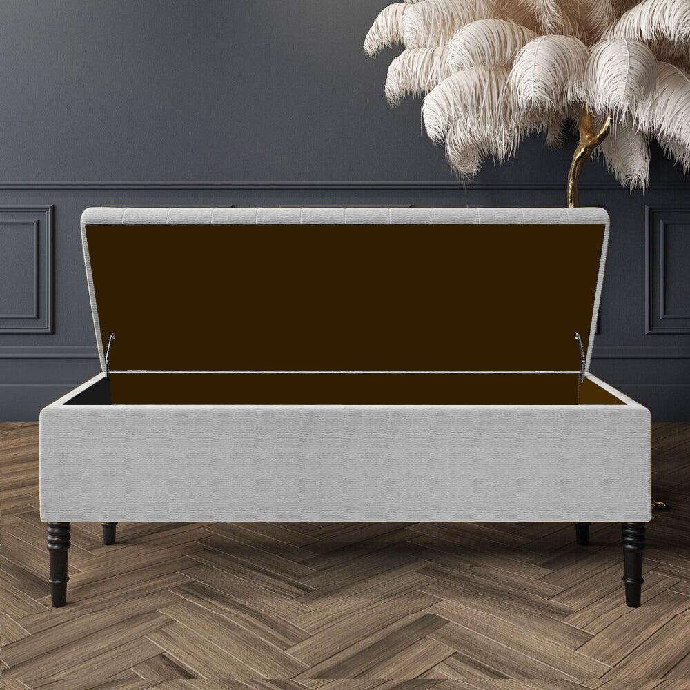 Paris Deep Storage Ottoman Bench in Naples