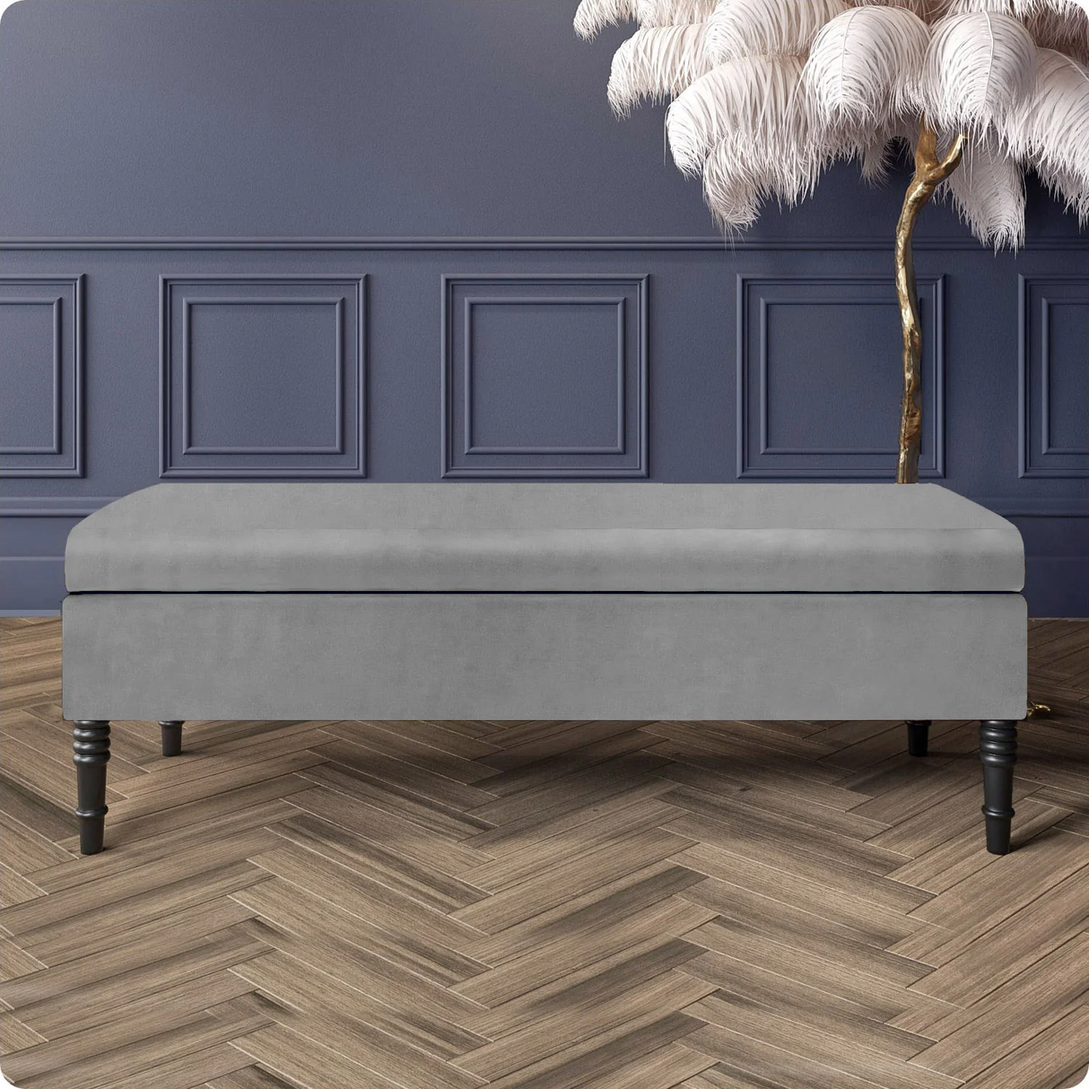 Safar Plain Upholstered Shoe Storage Bench with Legs
