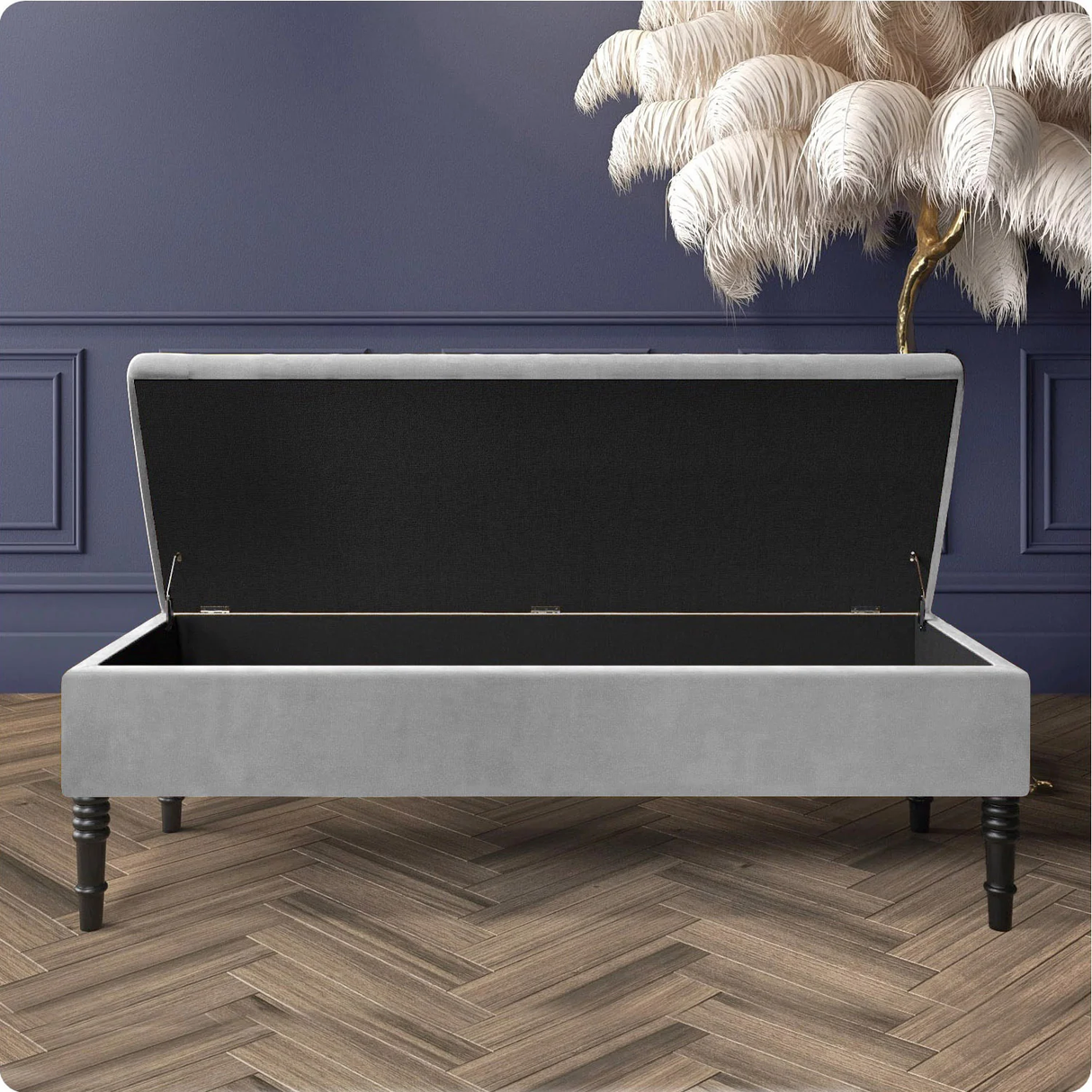 Safar Plain Upholstered Shoe Storage Bench with Legs