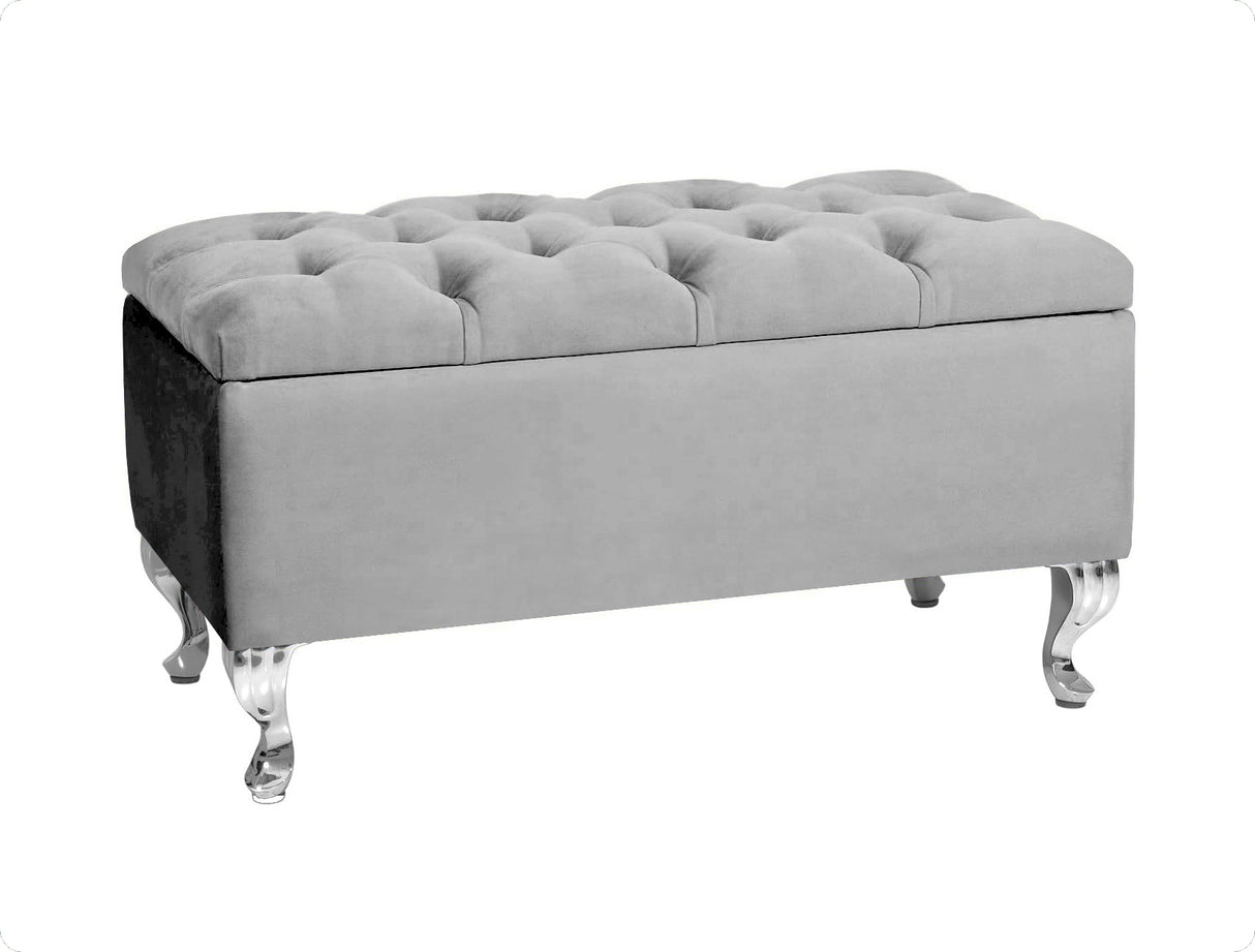 Londona Velvet Storage Bench with Legs