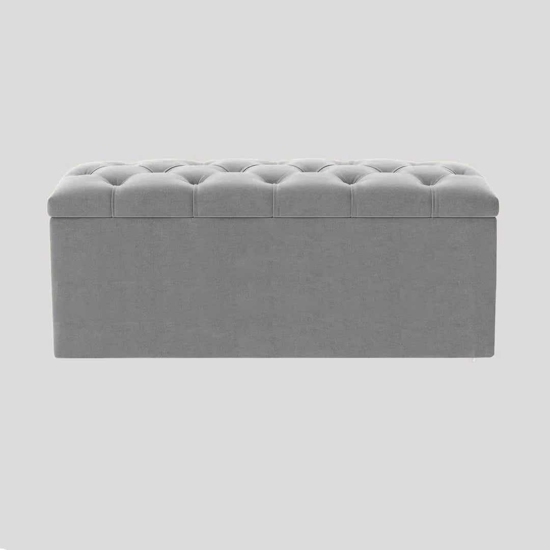 Luna Chesterfield Velvet Storage Ottoman