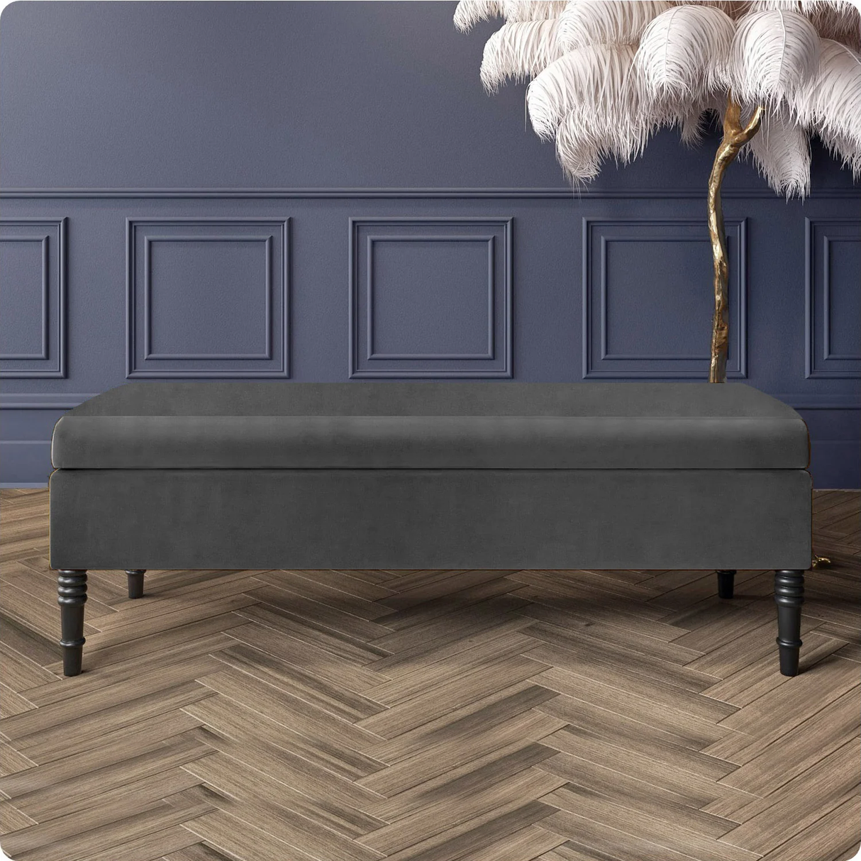 Safar Plain Upholstered Shoe Storage Bench with Legs