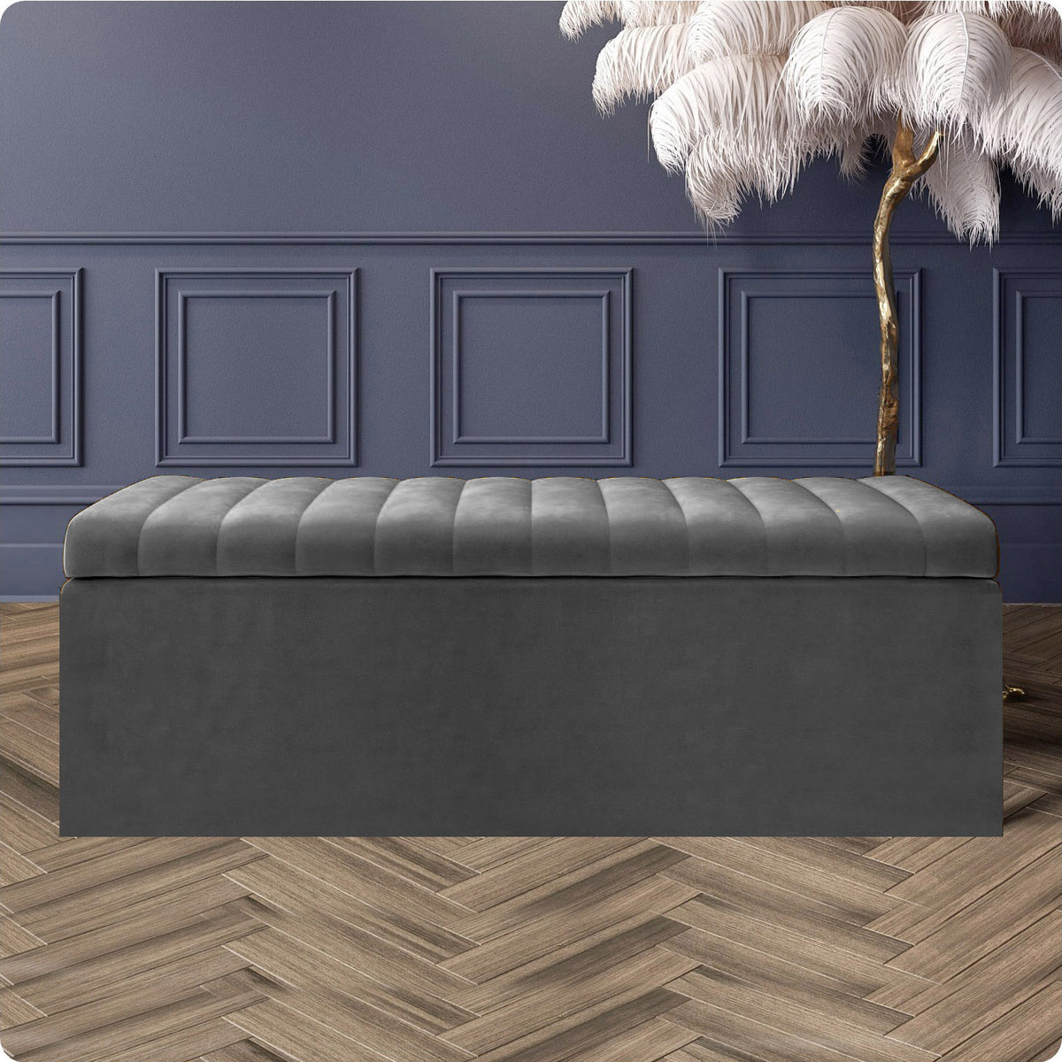 Large Safar Velvet Storage Ottoman Box – AZ Interiors
