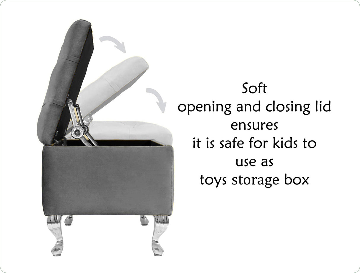 Londona Velvet Storage Bench with Legs