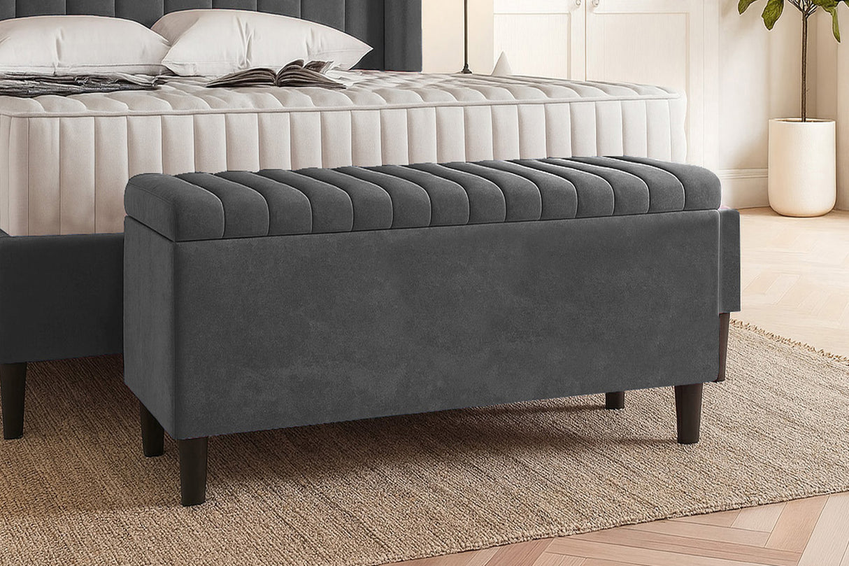 Safari Lined Upholstered Ottoman with Legs
