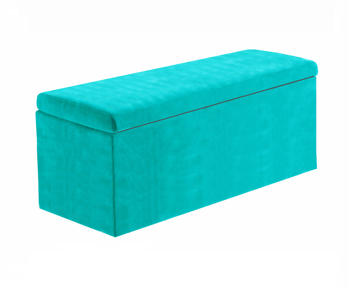 Safar Large Velvet Ottoman Storage Box with Plain Lid