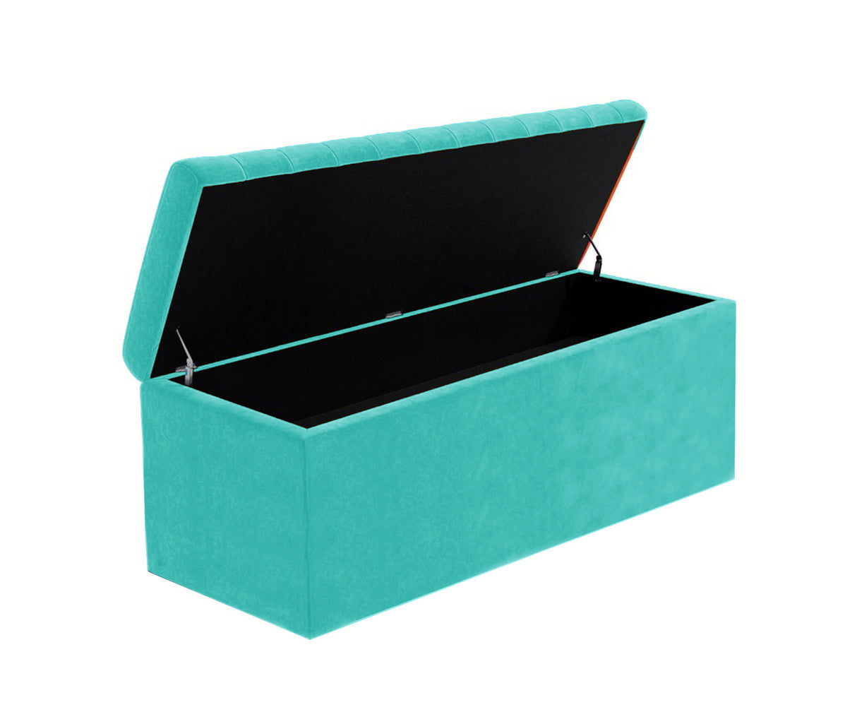 Safar Large Velvet Ottoman Storage Box with Plain Lid