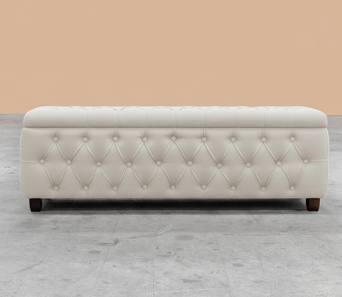 Riga Velvet Upholstered Storage Bench Box