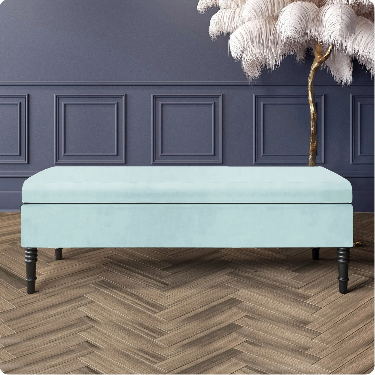Safar Plain Upholstered Shoe Storage Bench with Legs