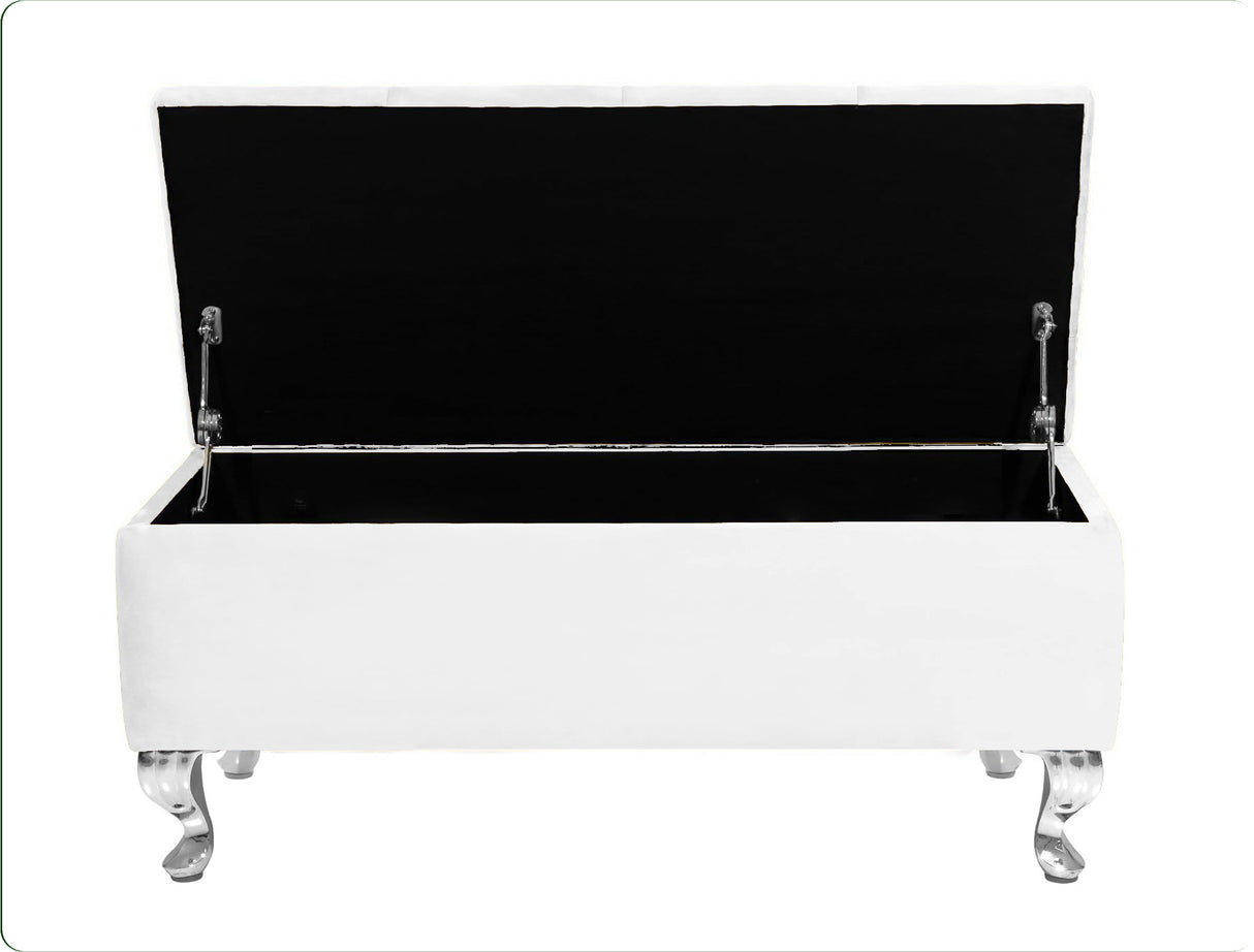 Londona Velvet Storage Bench with Legs