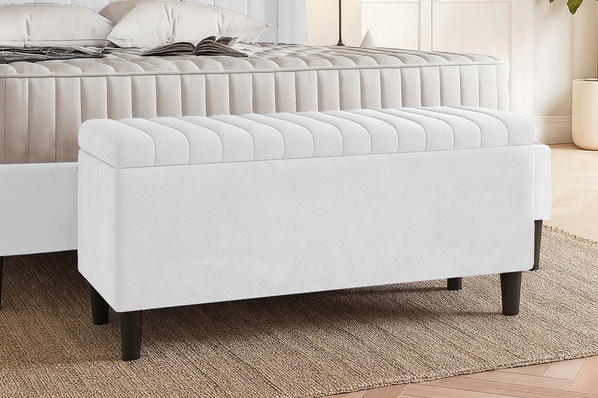 Safari Lined Upholstered Ottoman with Legs