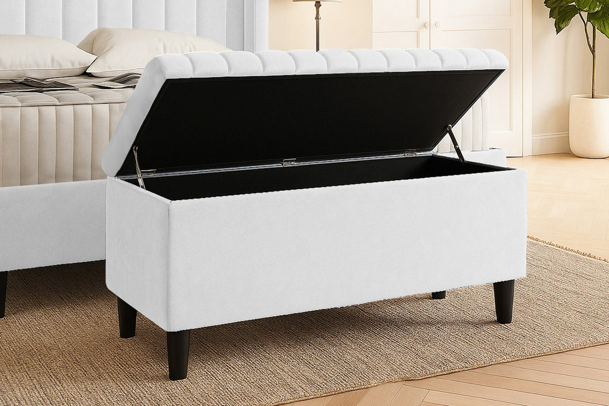 Safari Lined Upholstered Ottoman with Legs