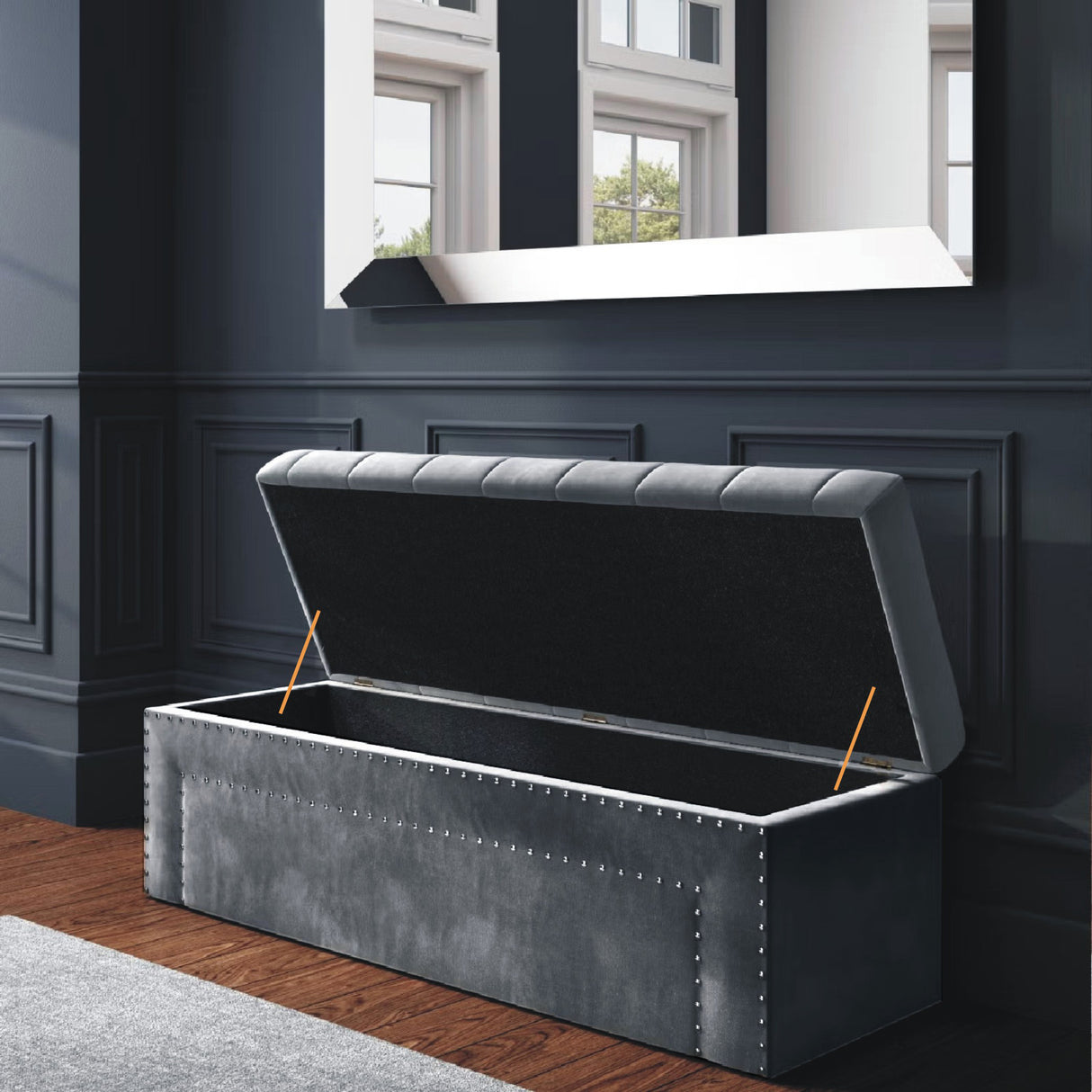 ELLA Chesterfield Upholstered Blanket Box