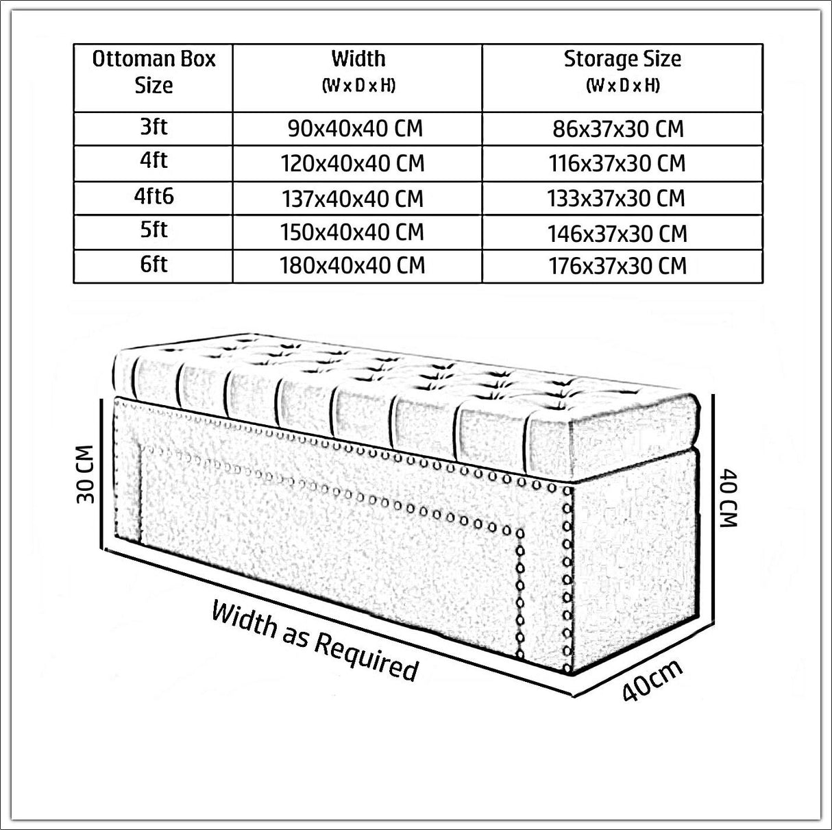 ELLA Chesterfield Upholstered Blanket Box