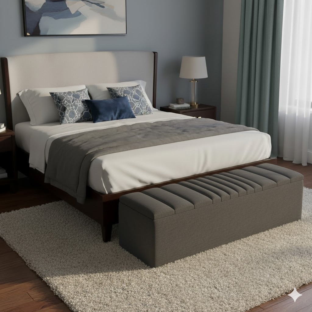 Windsor Naples Striped Ottoman Storage Box