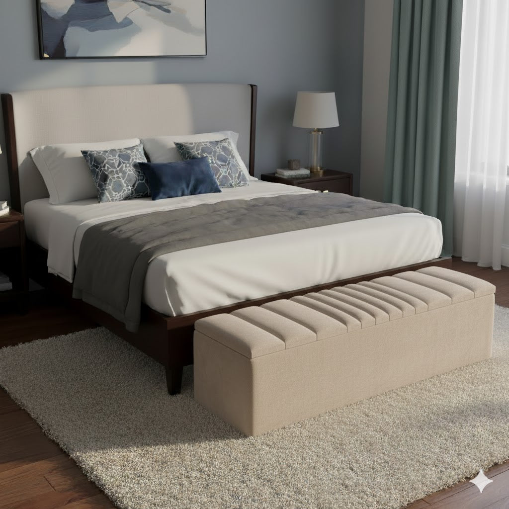 Windsor Naples Striped Ottoman Storage Box