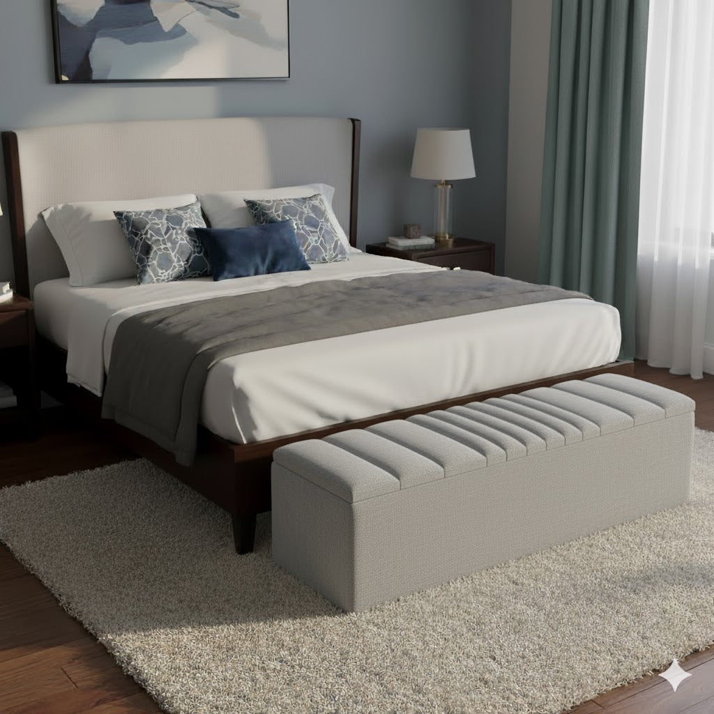 Windsor Naples Striped Ottoman Storage Box