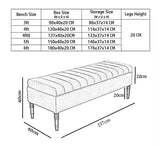 Safar Striped Ottoman Bench with Legs, Shoe Storage Bench