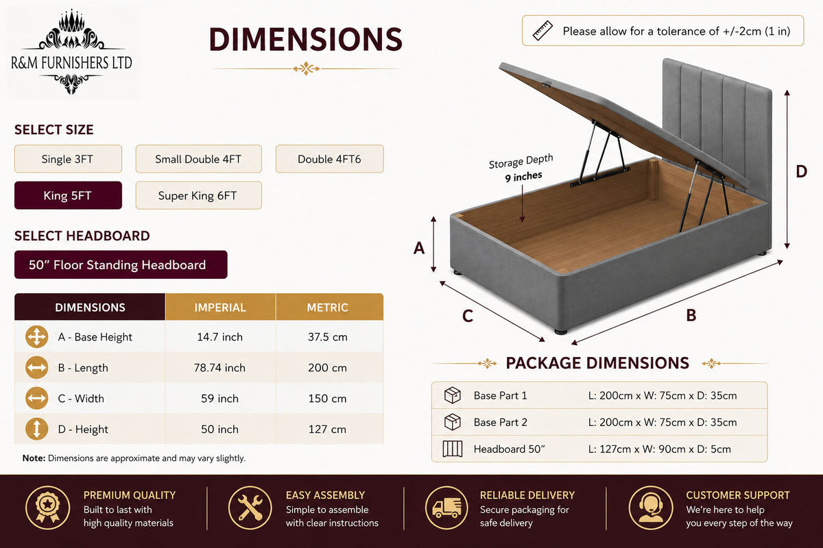 Eden Tufted Panelled Divan Storage Ottoman Bed Frame