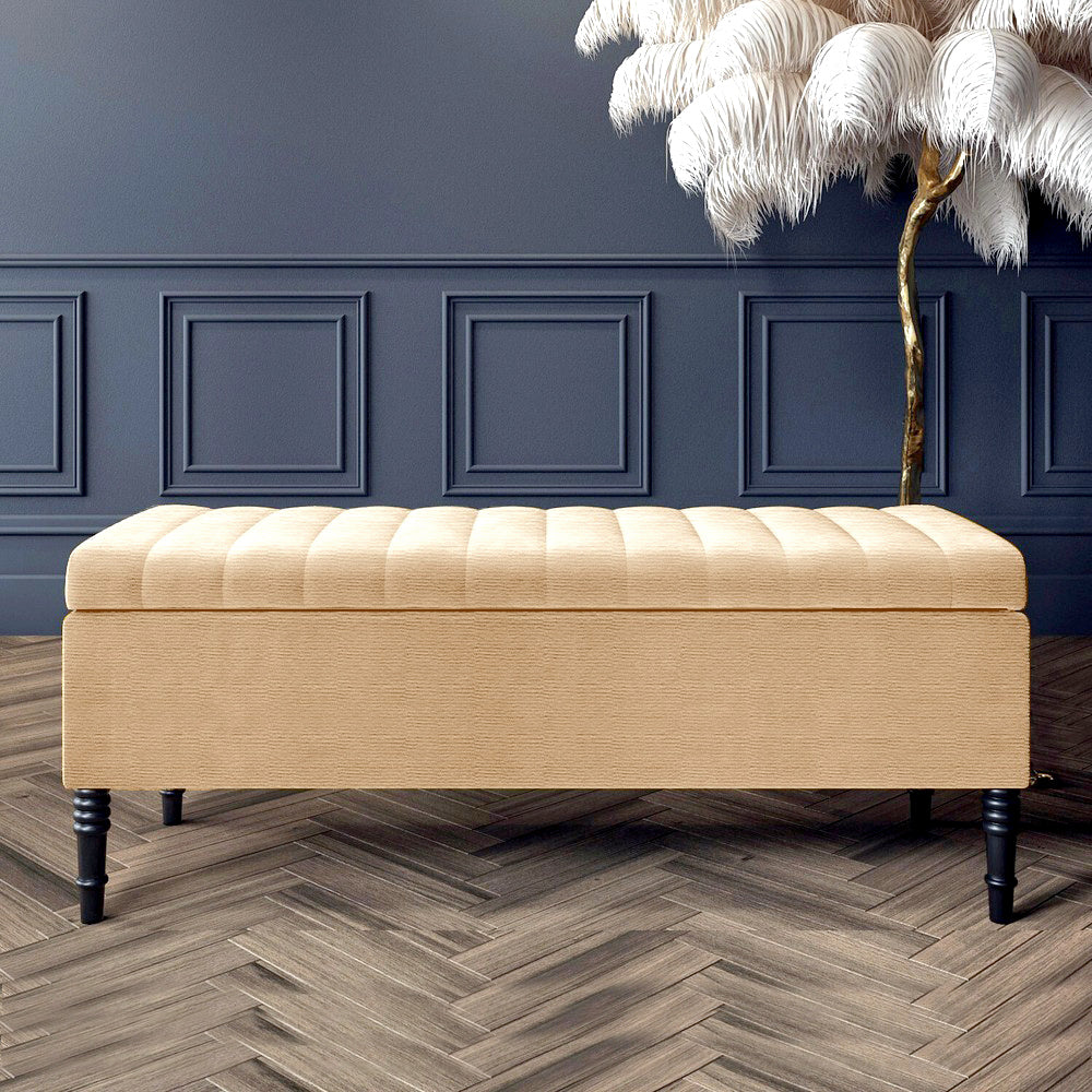 Paris Deep Storage Ottoman Bench in Naples