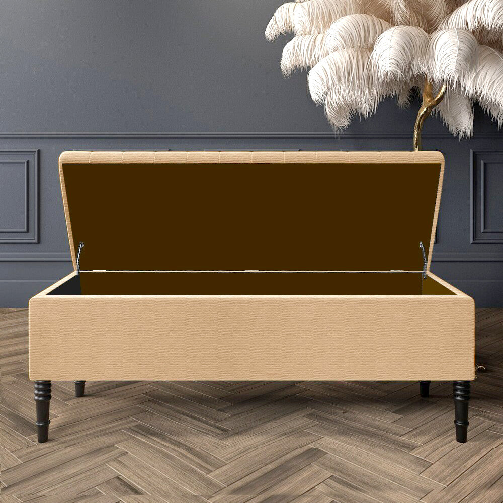 Paris Deep Storage Ottoman Bench in Naples
